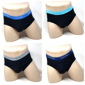 Calvin Klein 4 FOR $29 Men's 4-Pack Brief Slip Black Cotton Logo Color NB4000917